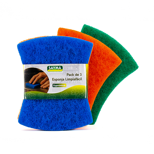 Ref. 809 - Pack 3 esponja limpiafácil ergonómica
